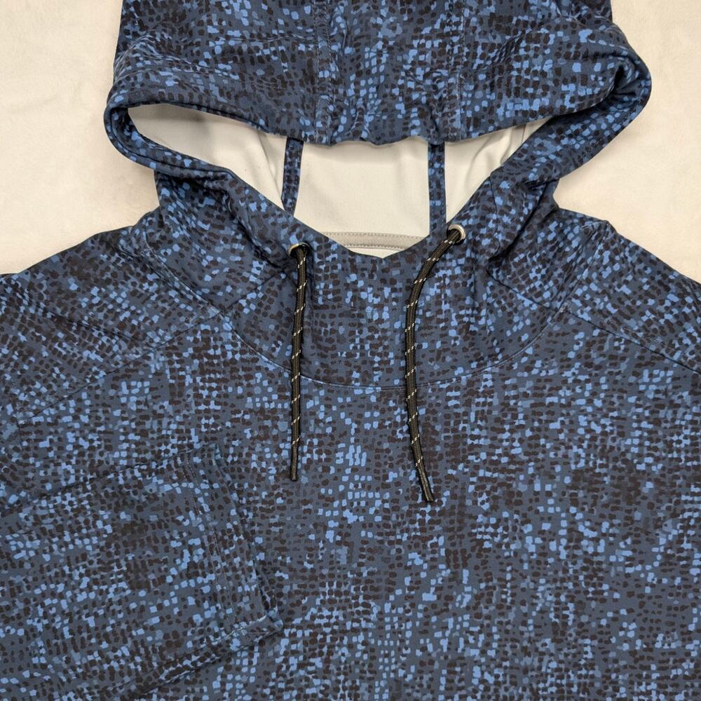 ALGO Performance Mens Hoodie Large‎ Blue Stretch Moisture Wicking Sweatshirt